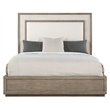 Beaumont Lane Transitional Cal King Upholstered Panel Bed in Gray Wood