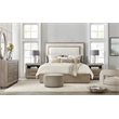 Beaumont Lane Transitional Cal King Upholstered Panel Bed in Gray Wood