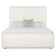 Beaumont Lane Transitional Cal King Upholstered Panel Bed in White Wood