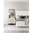Beaumont Lane Transitional Cal King Upholstered Panel Bed in White Wood
