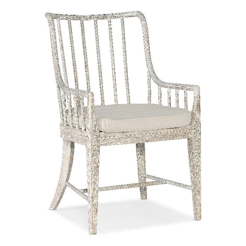Beaumont Lane Transitional Spindle Arm Chair in White Wood Finish