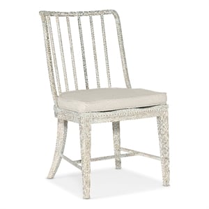 Beaumont Lane Transitional Spindle Side Chair in White Wood Finish