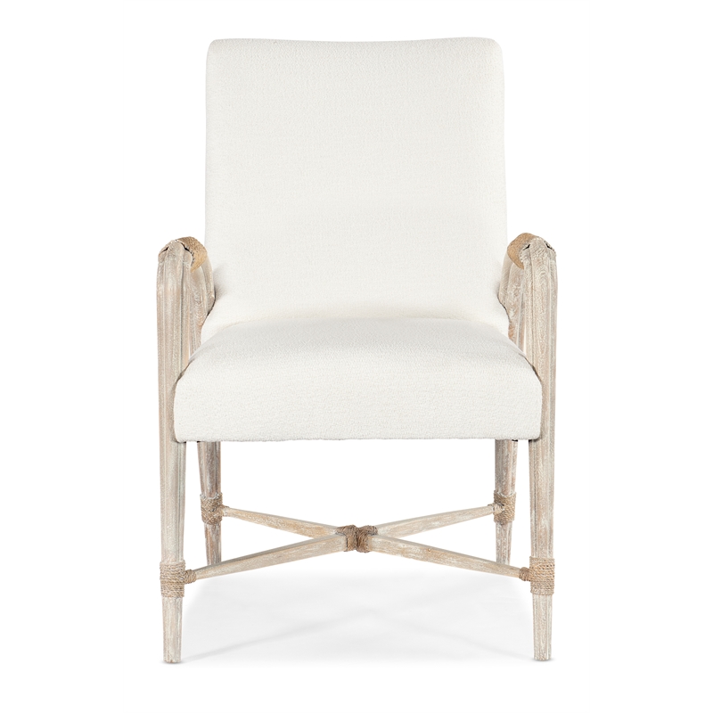 Beaumont Lane Modern Transitional Arm Chair in White Wood Finish