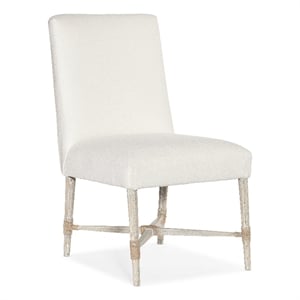 Beaumont Lane Modern Transitional Side Chair in White Wood Finish