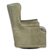 Beaumont Lane Traditional Swivel Club Chair in Green Leather