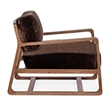 Beaumont Lane Transitional Fabric Accent Chair in Brown Finish