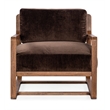 Beaumont Lane Transitional Fabric Accent Chair in Brown Finish