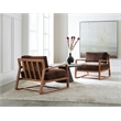 Beaumont Lane Transitional Fabric Accent Chair in Brown Finish