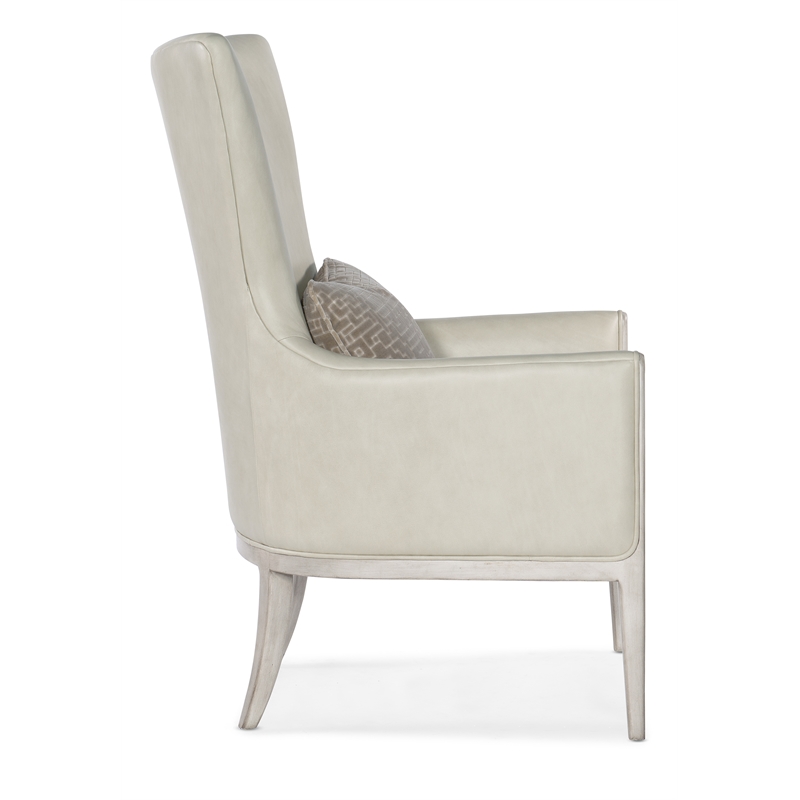 Beaumont Lane Transitional Club Chair with Accent Pillow in Gray Leather