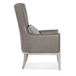 Beaumont Lane Transitional Club Chair with Accent Pillow in Gray Leather