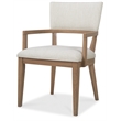 Beaumont Lane Transitional Upholstered Dining Chair in Beige Wood