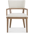 Beaumont Lane Transitional Upholstered Dining Chair in Beige Wood