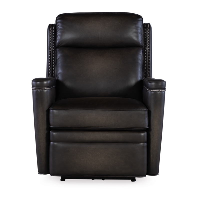 Beaumont Lane Power Recliner with Power Headrest in Gray Leather
