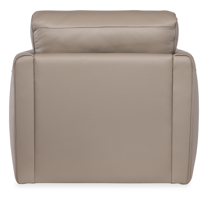 Beaumont Lane Contemporary Swivel Chair in Gray Top Grain Leather