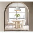 Beaumont Lane Contemporary Upholstered Side Chair in Ivory Fabric