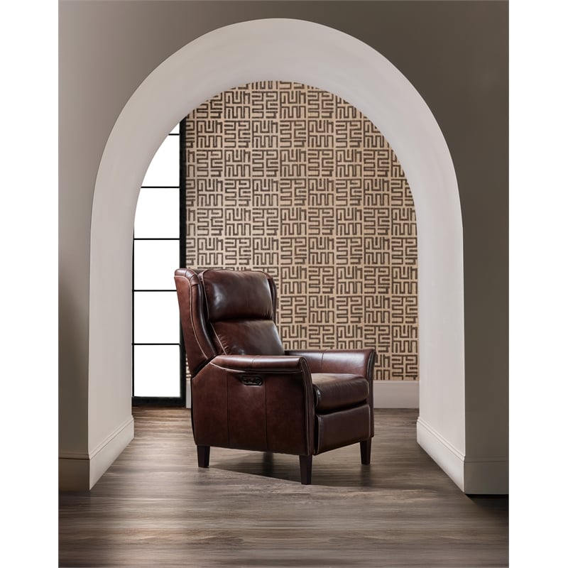 Beaumont Lane Red Leather Power Recliner with Power Headrest