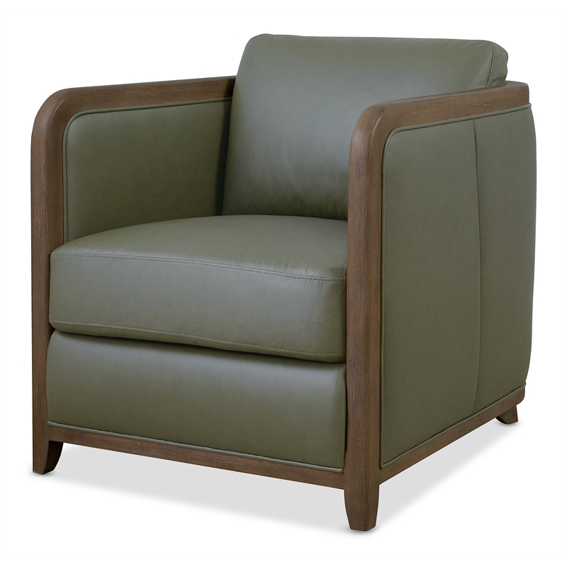 Beaumont Lane Transitional Breeze Accent Chair with Green Leather