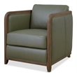 Beaumont Lane Transitional Breeze Accent Chair with Green Leather