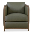 Beaumont Lane Transitional Breeze Accent Chair with Green Leather
