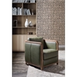Beaumont Lane Transitional Breeze Accent Chair with Green Leather