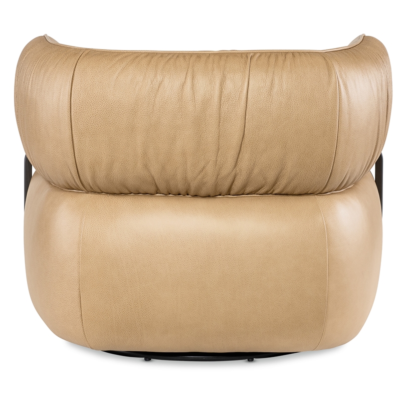 Beaumont Lane Modern / Contemporary Swivel Chair with Beige Leather