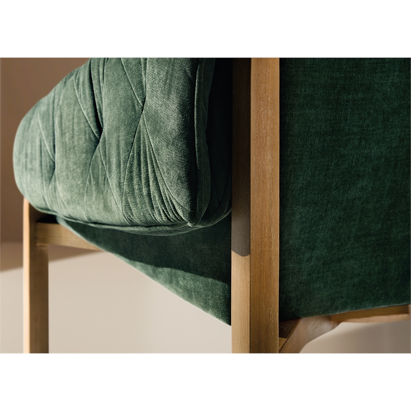 Beaumont Lane Contemporary Tufted Accent Chair with Green Fabric
