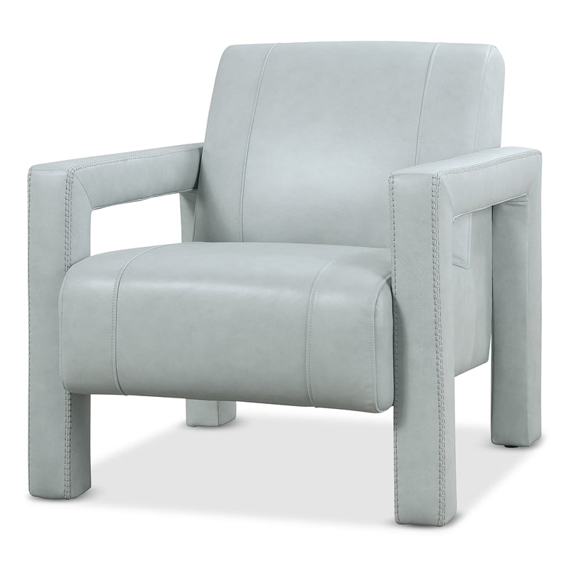 Beaumont Lane Modern / Contemporary Accent Chair with Blue Leather
