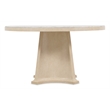 Beaumont Lane Round Dining Table with Marble Top on a Natural Wood Base