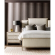Beaumont Lane Modern Transitional Queen Panel Bed in Beige Fabric