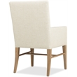 Beaumont Lane Transitional Upholstered Arm Chair in Beige Wood