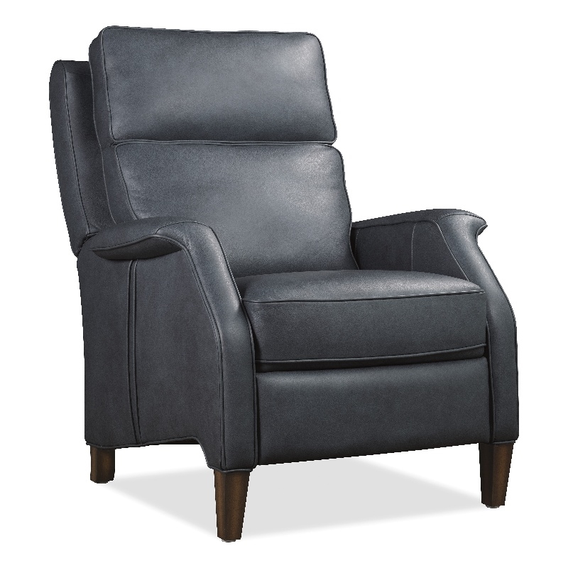 Beaumont Lane Wrenn Power Recliner with Power Headrest in Blue Leather
