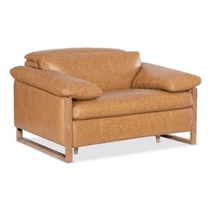 Beaumont Lane Power Recliner with Power Headrest in Brown Leather