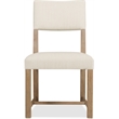 Beaumont Lane Transitional Upholstered Side Chair in Beige Wood