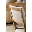 Beaumont Lane Transitional Upholstered Side Chair in Beige Wood