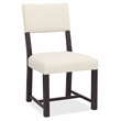Beaumont Lane Transitional Upholstered Side Chair in Beige Wood