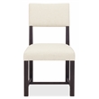 Beaumont Lane Transitional Upholstered Side Chair in Beige Wood