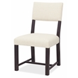 Beaumont Lane Transitional Upholstered Side Chair in Beige Wood