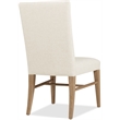 Beaumont Lane Transitional Upholstered Side Chair in Beige Wood