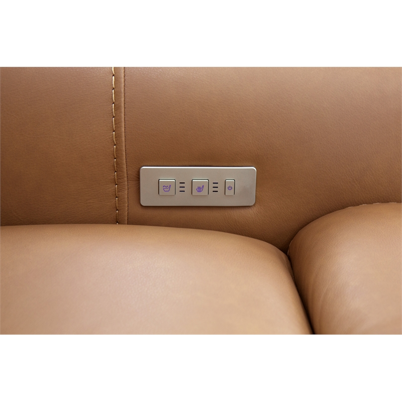 Beaumont Lane Lift Chair with Power Recline Headrest and Lumbar in Brown Leather