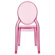 Beaumont Lane Modern Polycarbonate Stackable Baby Chair in Transparent Pink