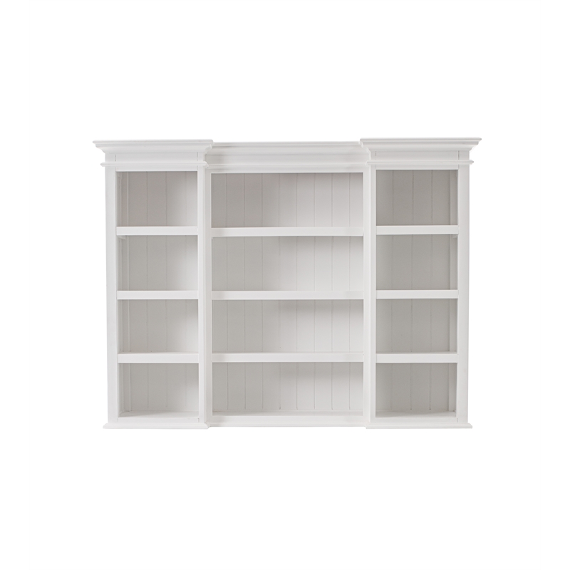 Beaumont Lane Mahogany Wood Hutch Cabinet with 5 Doors 3 Drawers in White