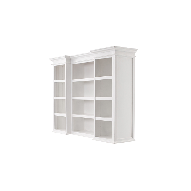 Beaumont Lane Mahogany Wood Hutch Cabinet with 5 Doors 3 Drawers in White