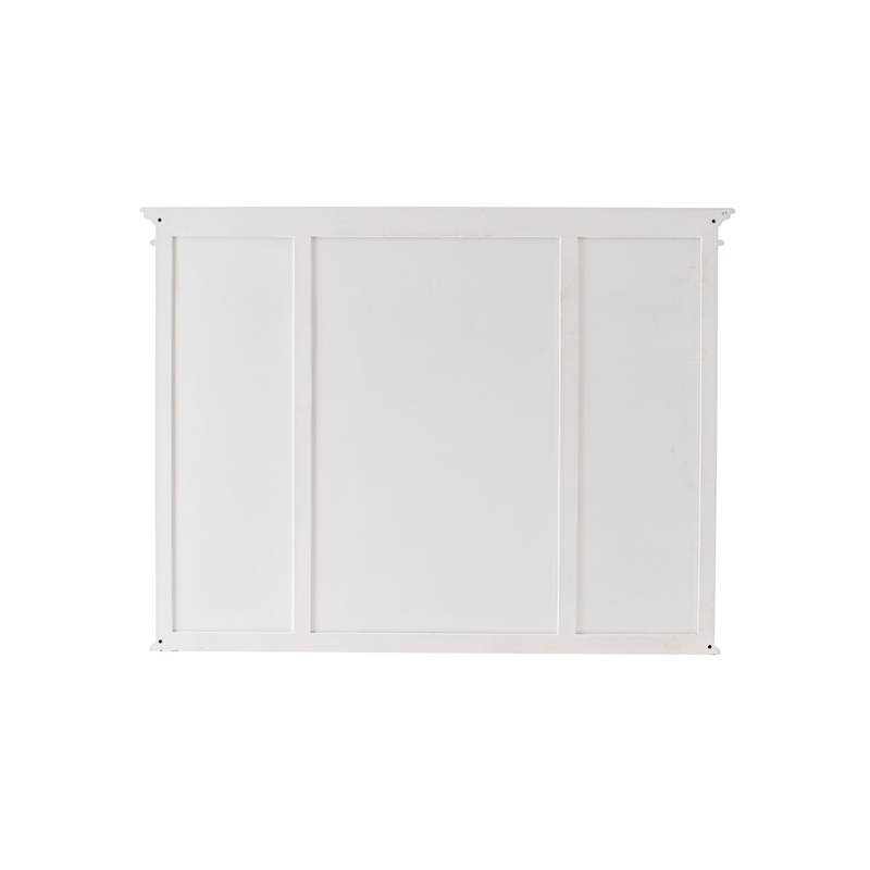 Beaumont Lane Mahogany Wood Hutch Cabinet with 5 Doors 3 Drawers in White