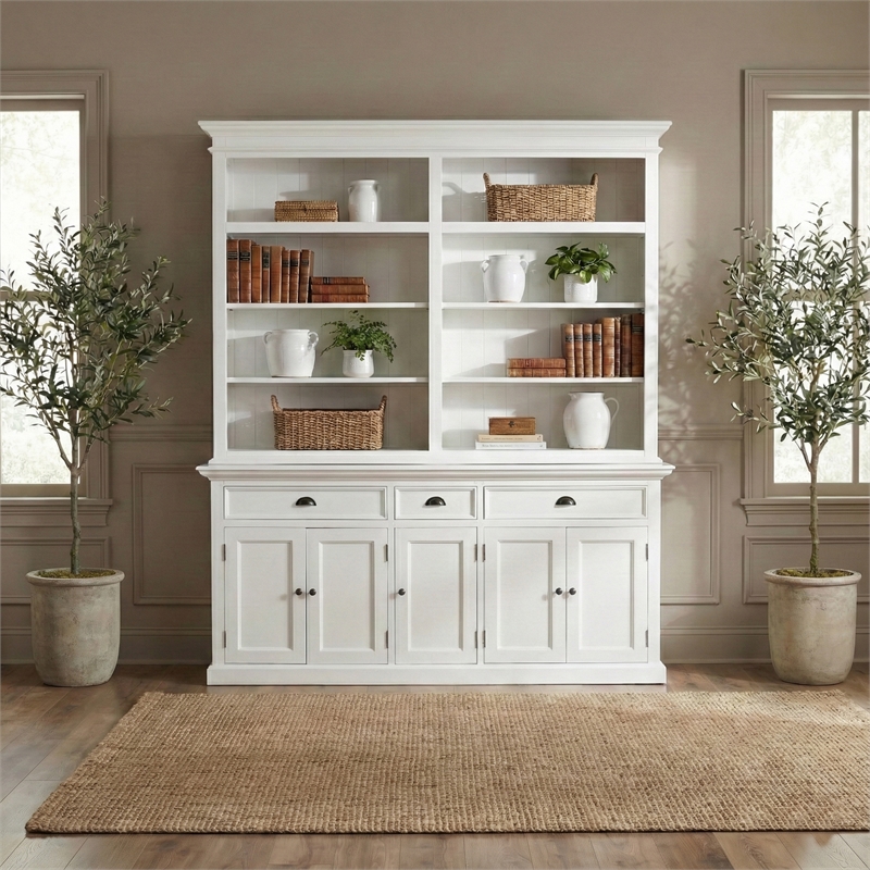 Beaumont Lane Bookcase with 5 Doors 3 Drawers 70.87x19.69x86.61 in White