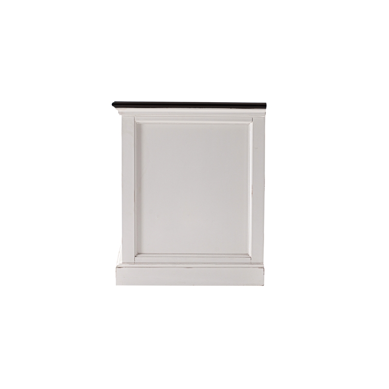Beaumont Lane Mahogany Bedside Table with Shelves in White Distress & Deep Brown