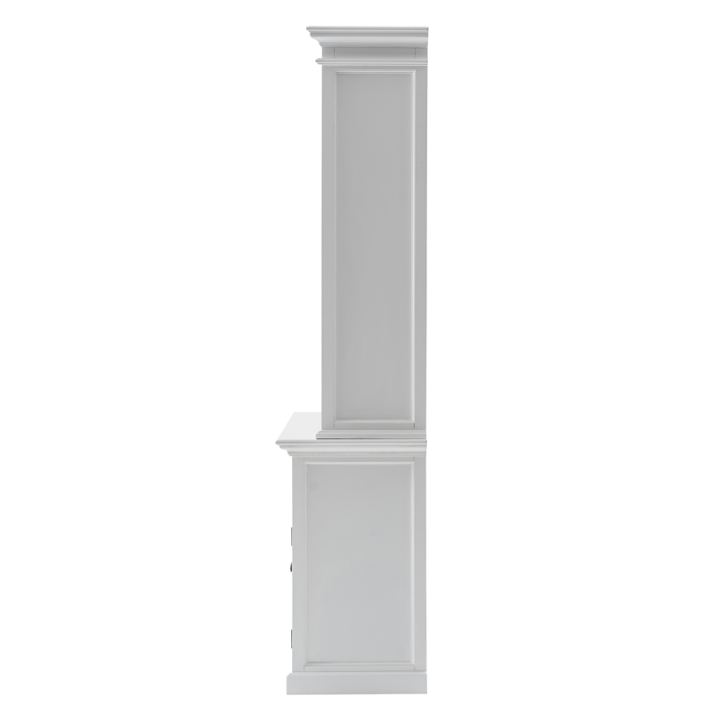 Beaumont Lane Mahogany Solid Wood Buffet Hutch Unit with 8 Shelves in White
