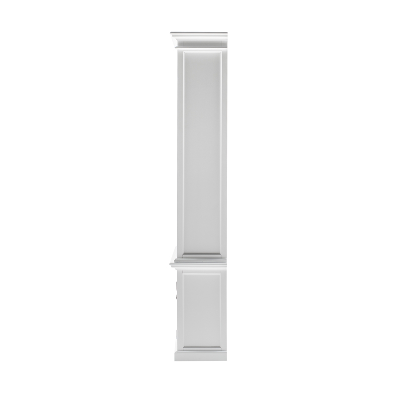 Beaumont Lane Mahogany Wood Single-Bay Hutch with 5 Shelves in White