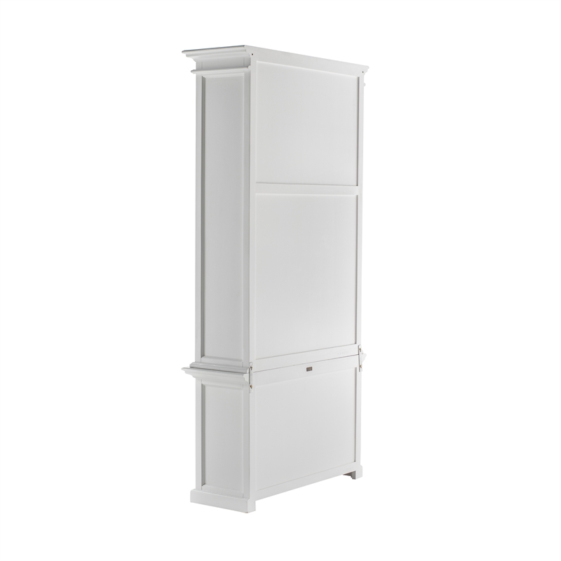 Beaumont Lane Mahogany Wood Single-Bay Hutch with 5 Shelves in White