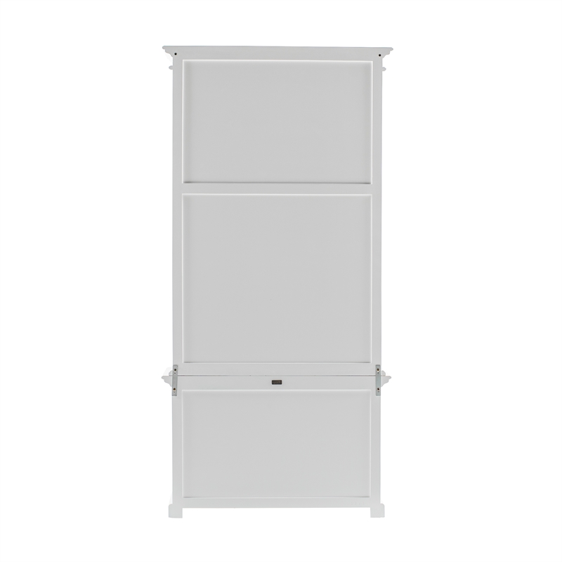 Beaumont Lane Mahogany Wood Single-Bay Hutch with 5 Shelves in White