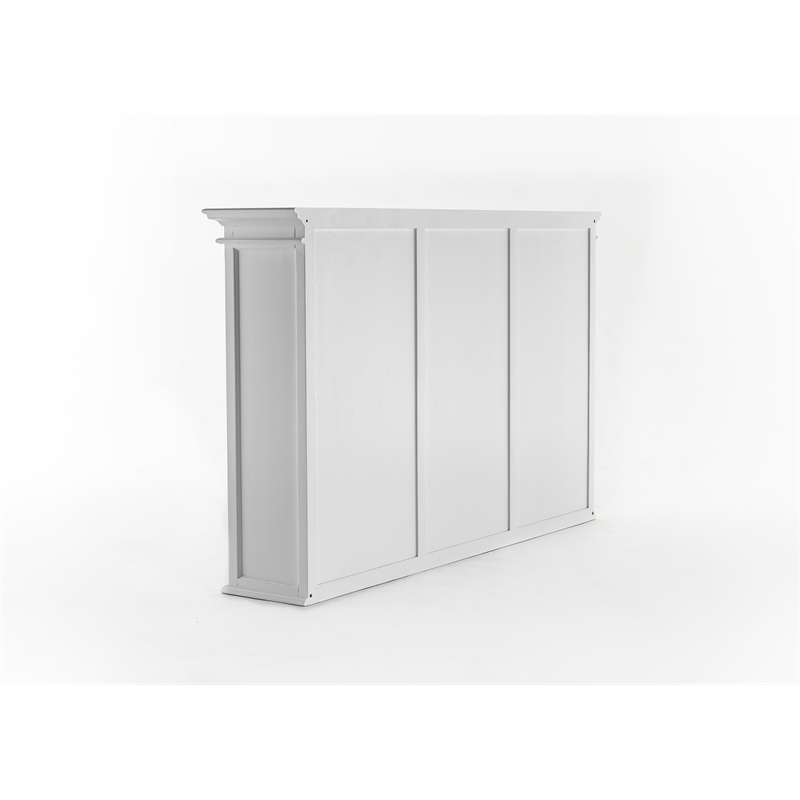 Beaumont Lane Solid Wood Hutch Unit with 12 Shelves and 6 Glass Doors in White